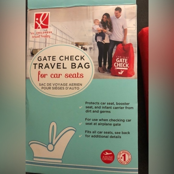 J.L. Childress Travel Happy Car Seat Gate Travel Bag Red Fits All Car Seats - Picture 3 of 4